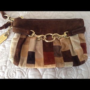 Coach suede 70’s style wristlet